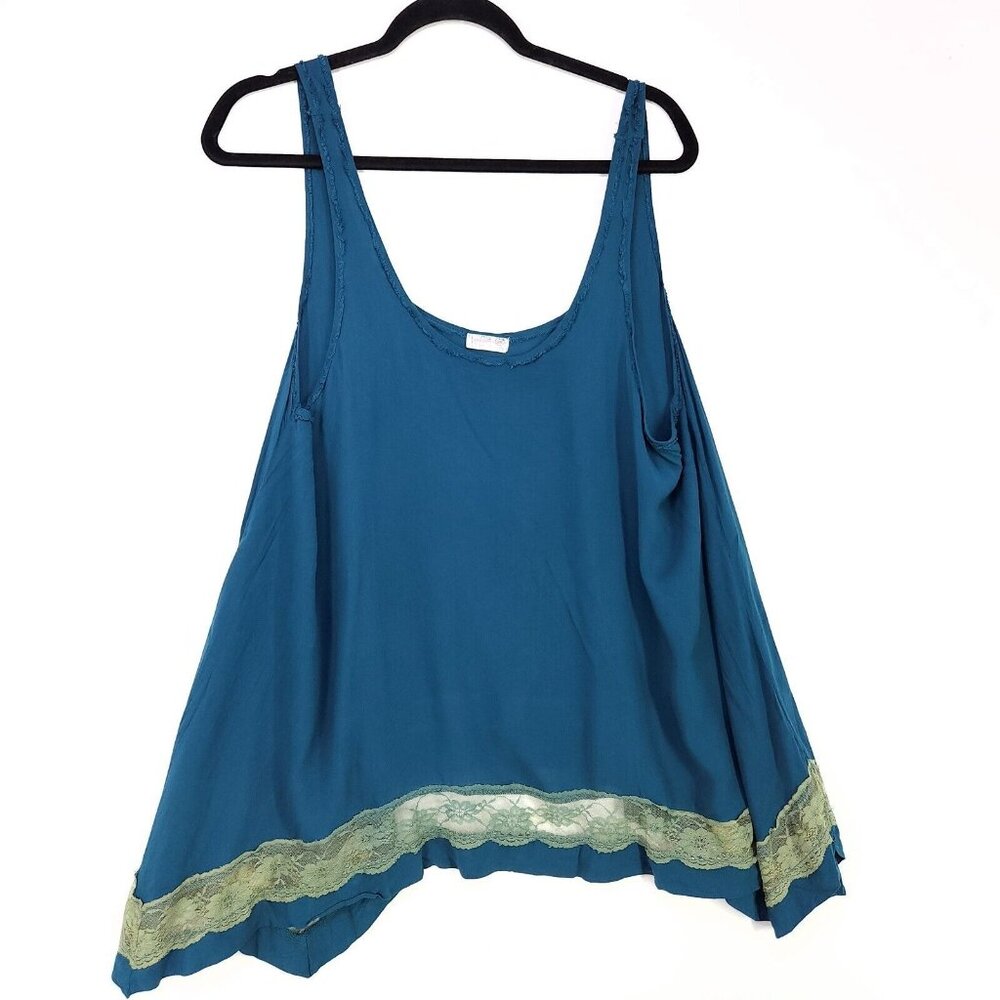 Intimately Free People Tank Top Women's Small Oversized Lace Trim Swing Trapeze